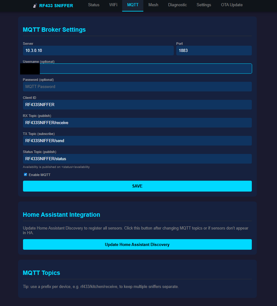 MQTT Settings